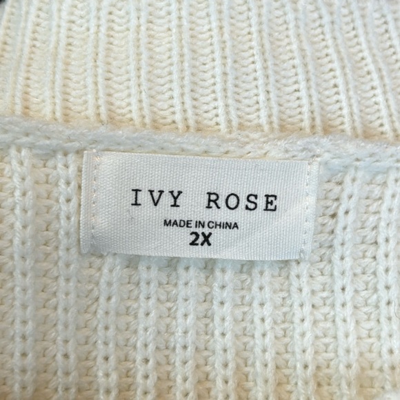 Ivy Rose Rainbow Striped White Sweater - Picture 5 of 10